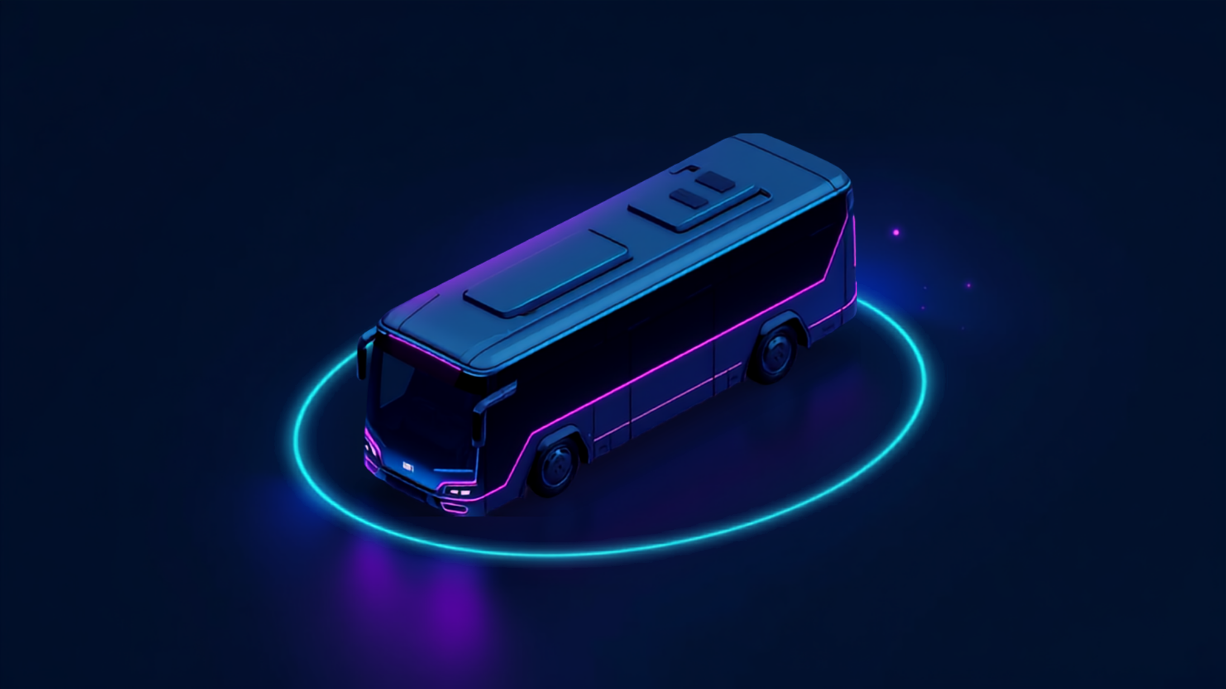Illustration of a fleet vehicle inside a live geofence tracking ring