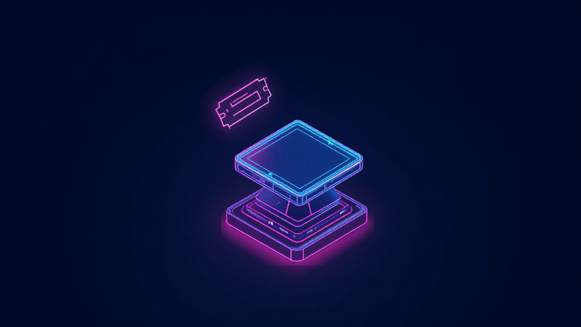 Illustration of a point-of-sale terminal with a ticket motif
